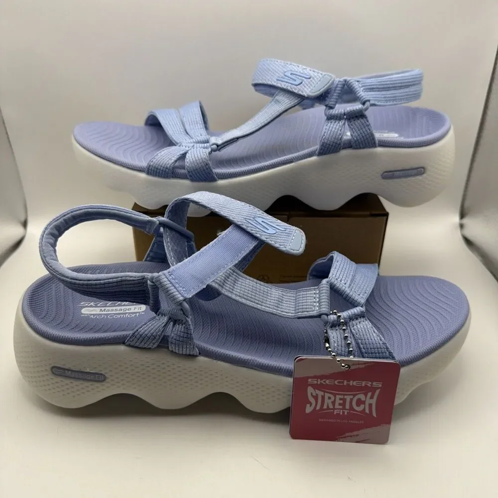 NEW Skechers Women's Go Walk Flex Sublime Strappy Sandals Light Blue | Size 8.5